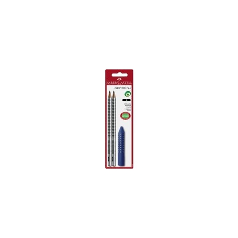 Faber Castell FC Grip 2001 2 x potlood B + - gom op blister