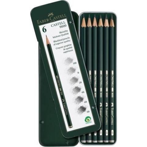 Faber-Castell grafietpotlood - serie 9000 - bliketui a 6 stuks - FC-119063