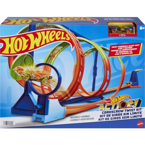 Hot Wheels Action Corkscrew Triple Loop Track Set - Racebaan