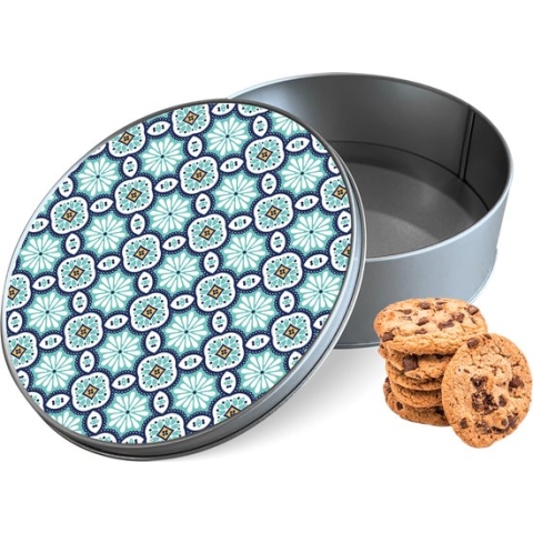 Koektrommel Mandala Patroon Rond - Bewaarblik 15x15x5 cm