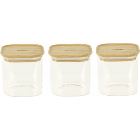 Vershoudbox, Set van 3 Stuks, Vierkant, 800 ML - Pebbly