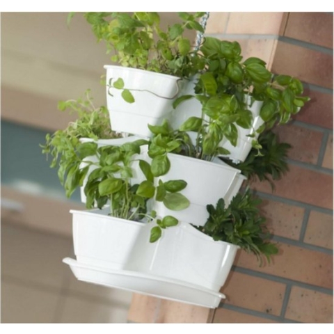 Kruidenpot Coubi 300W 30x30x88cm WIT Prosperplast