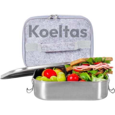 Gadgy Broodtrommel Lunchbox Volwassenen - Brooddoos met Losse Compartimenten - Bento Box - Lunchbox RVS - Incl. Geïsoleerde Koeltas– Roestvrij Staal - 1400 ml