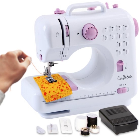 Crafts&Co Naaimachine voor Kinderen & Beginners - Sewing Machine - Wit