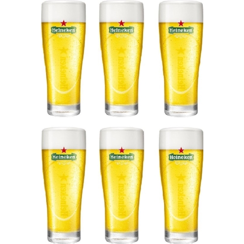 Heineken Ellipse Bierglas -  0.25 l - 6 stuks