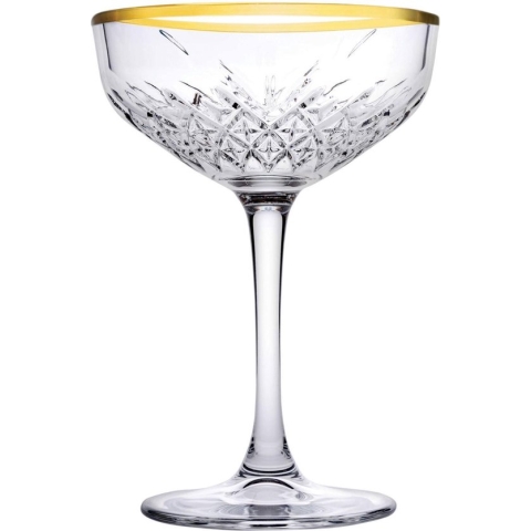 Pasabahce Champagnecoupe Timeless 27 cl - Transparant Goud 4 stuks