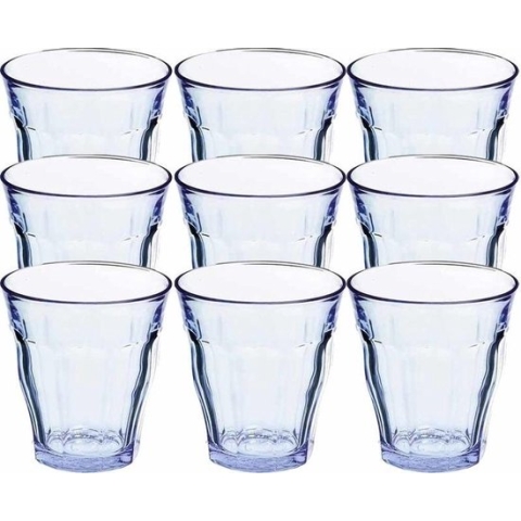 24x Drinkglazen/waterglazen Picardie blauw 310 ml - Koffie/thee glazen Picardie 310 ml