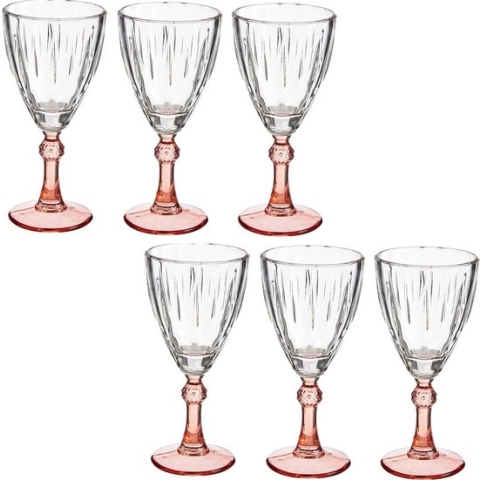 Vivalto - Wijnglazen Exotic Collection set 12x op oranje voet 275 ml