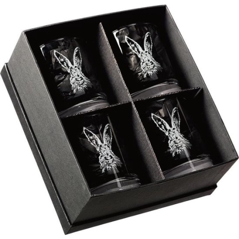 Just Slate Company Whiskyglazen 4x Haas - Glas - With love from Scotland