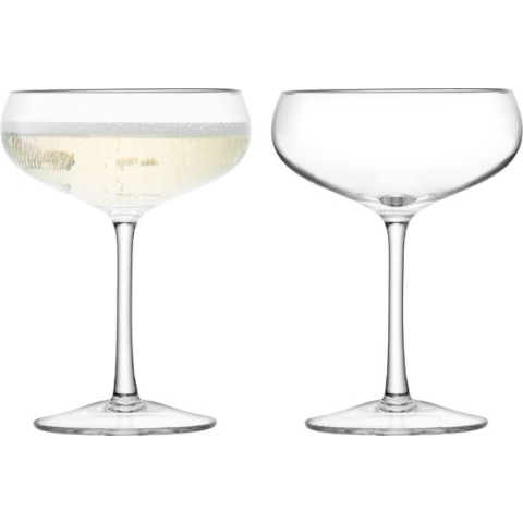L.S.A. - Wine Champagnecoupe 220 ml Set van 2 Stuks - Glas - Transparant