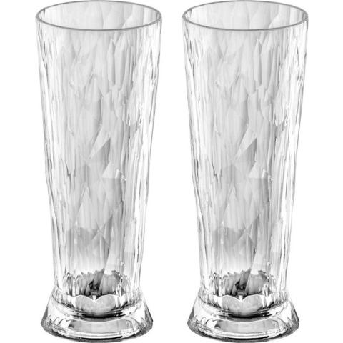 Bierglas, 0.3 L, Set van 2, Organic, Transparant - Koziol | Club No. 10