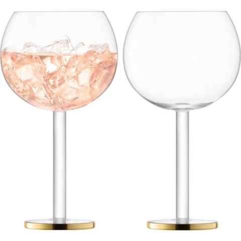 L.S.A. - Luca Balloon Glas 320 ml Set van 2 Stuks - Glas - Goud