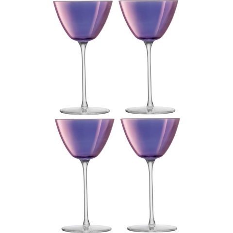 L.S.A. - Aurora Martiniglas 195 ml Set van 4 Stuks - Paars