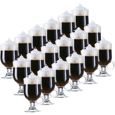 24x Irish Coffee glazen Opal transparant 240 ml - Koffie glazen hardglas 240 ml