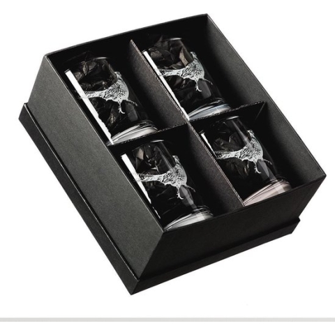 Just Slate Company Whiskyglazen 4x Fazant - Glas - With love from Scotland