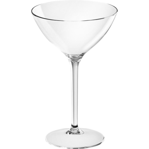 8x Martini James glazen transparant 300 ml van onbreekbaar kunststof - Herbruikbaar - Cocktail drinkglazen
