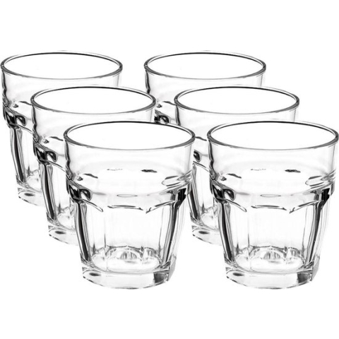 18x Drinkglazen/waterglazen Rock Bar transparant 270 ml - Koffie/thee glazen Rock Bar 270 ml