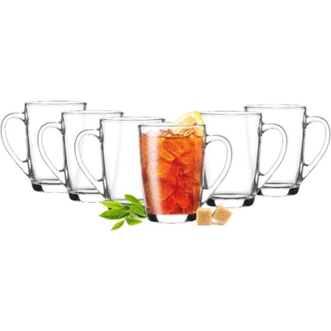 Glasmark Theeglazen/koffie glazen model York - transparant glas - 6x stuks - 300 ml