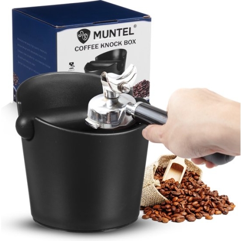 Muntel® Uitklopbak Koffie - Knockbox - Antislip - 1,3 L - Zwart