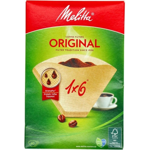 Melitta filter 1x6 - 1 doos met 40 stuks in verpakking