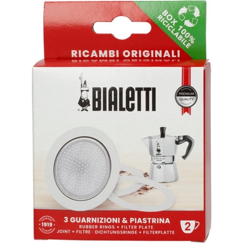 Filterplaatje voor de espressomaker 2 kops, ALU - Bialetti