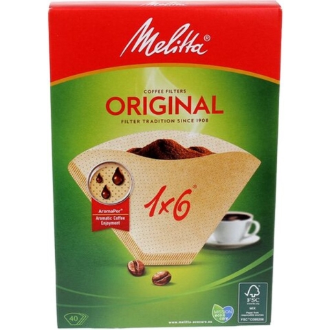 Melitta filters nr 6  40 stuks inhoud 8 consumentenverpakkingen
