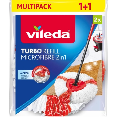 Vileda TURBO 2in1 - Vervanging - Microvezel - Bipack
