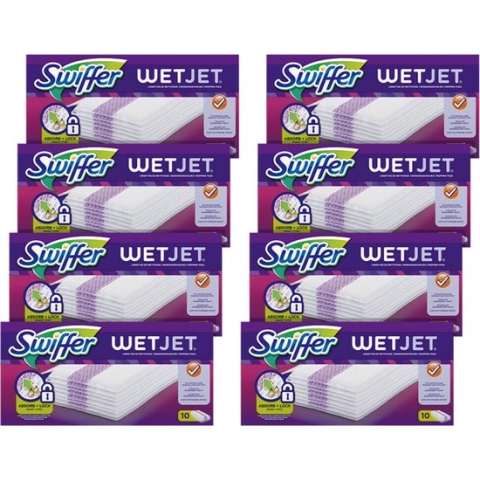 Swiffer WetJet Reinigingsdoekjes - Voordeelverpakking 8 x 10 Navullingen