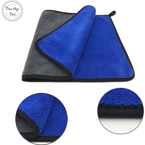 Microvezel autodoek - Autopoetsdoek - Auto schoonmaken - Microvezeldoek - Droogdoek - 30/60cm - Blauw/Zwart