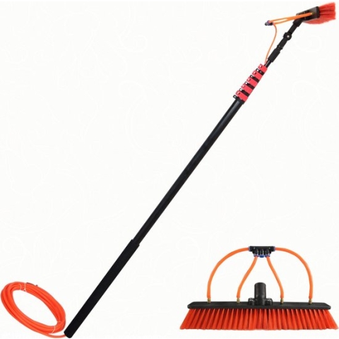 Aqua2Go Telescoopsteel 3,6 meter - Lichtgewicht aluminium - 30 cm. borstel - Ramenwasser - Ramen wassen - Zonnepanelen