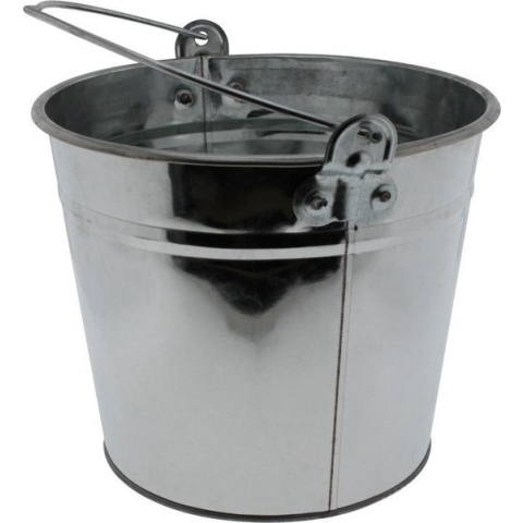 Emmer van zink 5 liter zilver - Zinken drankemmers - Zilveren decoratie emmers