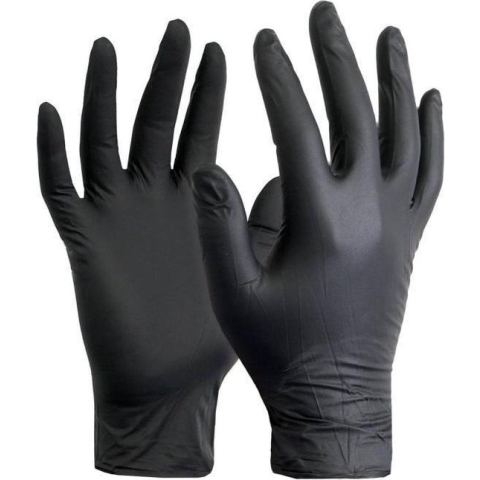 Nitrile wegwerp handschoenen - Non-sterile en poedervrij - Zwart - Maat L - 100 stuks