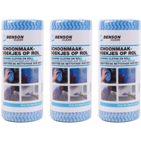 Benson 150x Reinigingsdoekjes / schoonmaakdoekjes op rol - Blauw