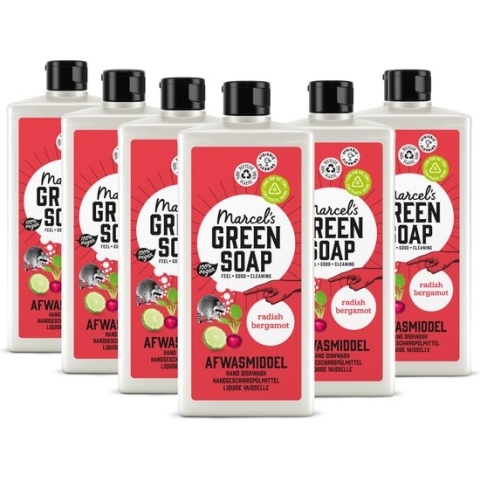 Marcel's Green Soap Afwasmiddel Radijs & Bergamot - 6 x 500 ml