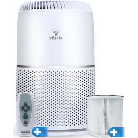 Vibrix Vortex20 luchtreiniger met afstandsbediening - Geschikt voor 1 m² tot wel 70 m² - Automatische stand + 6-in-1 filtersysteem - Luchtkwaliteit indicator - Ionisator - luchtfilter - Air Purifier met hepa filter