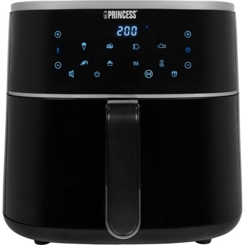 Princess Digitale Airfryer XL 182244 - Inclusief in hoogte verstelbaar Grillrack - Groot 6 Liter - Heteluchtfriteuse - Zwart - Digital Touchscreen - 8 Automatische Programma's