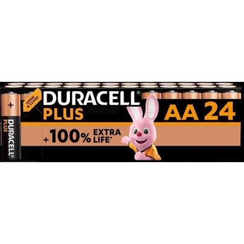 Duracell Plus AA-alkalinebatterijen - 24 stuks