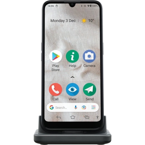 Doro 8100 PLUS - Senioren smartphone met noodtoets en grote iconen - inclusief hoesje en bureaulader