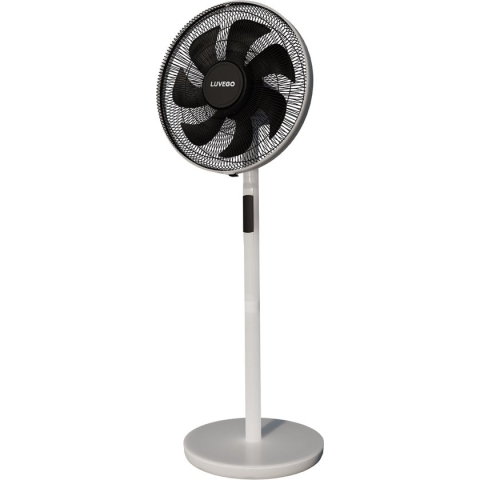 Luvego® Statief Ventilator Staand met Afstandsbediening - Stille Ventilator - Diverse Standen & Timer - 40CM - Zwart/Wit
