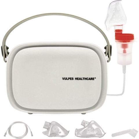 Vulpes Goods® HealthCare - Aerosoltoestel - Ultrasone Vernevelaar Inhalator – Nebulizer - Inhalatieapparaat voor Kinderen, Volwassenen en Baby’s – oneindige modus - Helpt tegen Luchtwegaandoeningen - Incl. 3 mondstukken