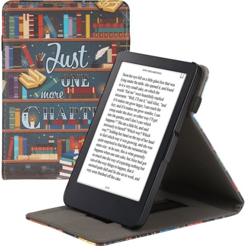 kwmobile case geschikt voor met Kobo Clara 2E - E reader cover van kunstleer - In meerkleurig bibliotheek design