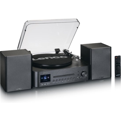 Lenco MC-460BK - Stereoset met DAB radio, Bluetooth en een Platenspeler - Zwart