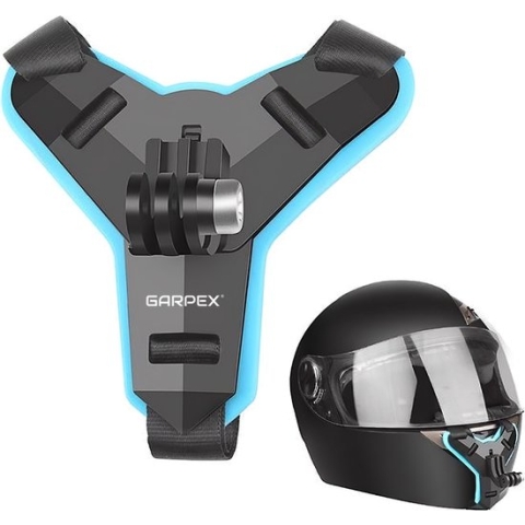 Garpex® Helm Mount voor Motor en Fiets - Geschikt voor GoPro en Action Camera's - Helm Strap