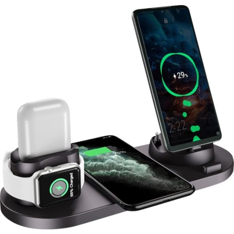 Nuvance - 6 in 1 Draadloze Oplader - Geschikt voor Apple iPhone en Samsung - Wireless Charger - Draadloze Opladers