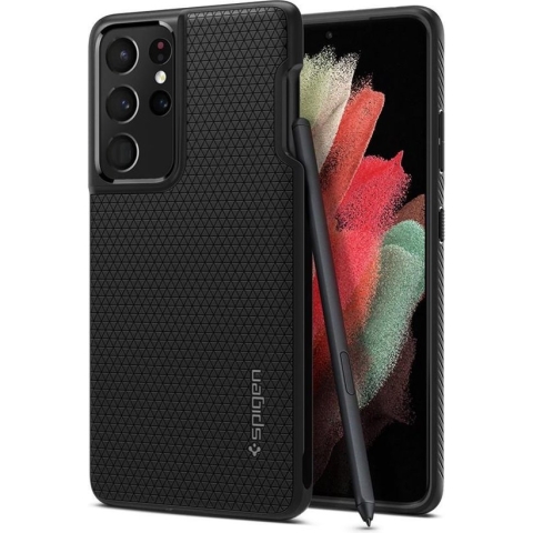 Spigen Liquid Air Pen Edition Samsung Galaxy S21 Ultra Hoesje Zwart
