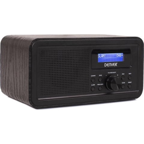 Denver DAB Radio - Retro Radio - Keukenradio - Draagbare radio - Batterijen & Netstroom - DAB30 - Zwart