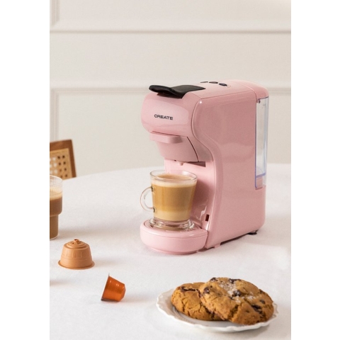 CREATE - Multi-capsule Express en gemalen koffiemachine - Nespresso, Dolce Gusto - 1450W - Roze
