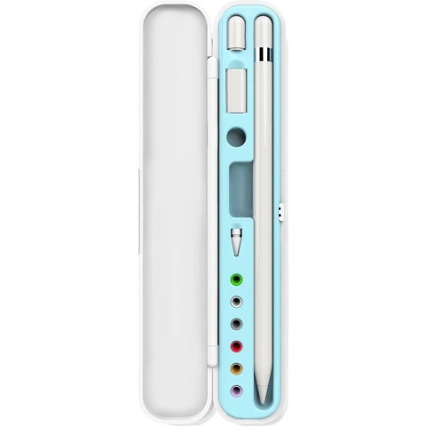 Apple Pencil (1 & 2 Generatie) Houder Hoesje Cover Case Etui Opbergbox Blauw
