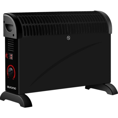 Auronic Elektrische Convectorkachel - 750/1250/2000 Watt - Verstelbare Thermostaat - Zwart