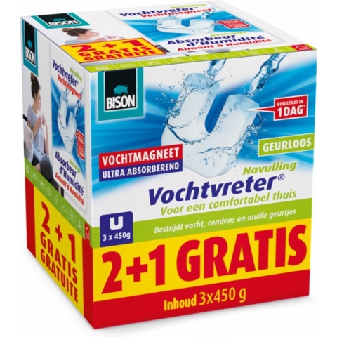 Bison Vochtvreter Vochtmagneet Neutraal 3 x 450gr